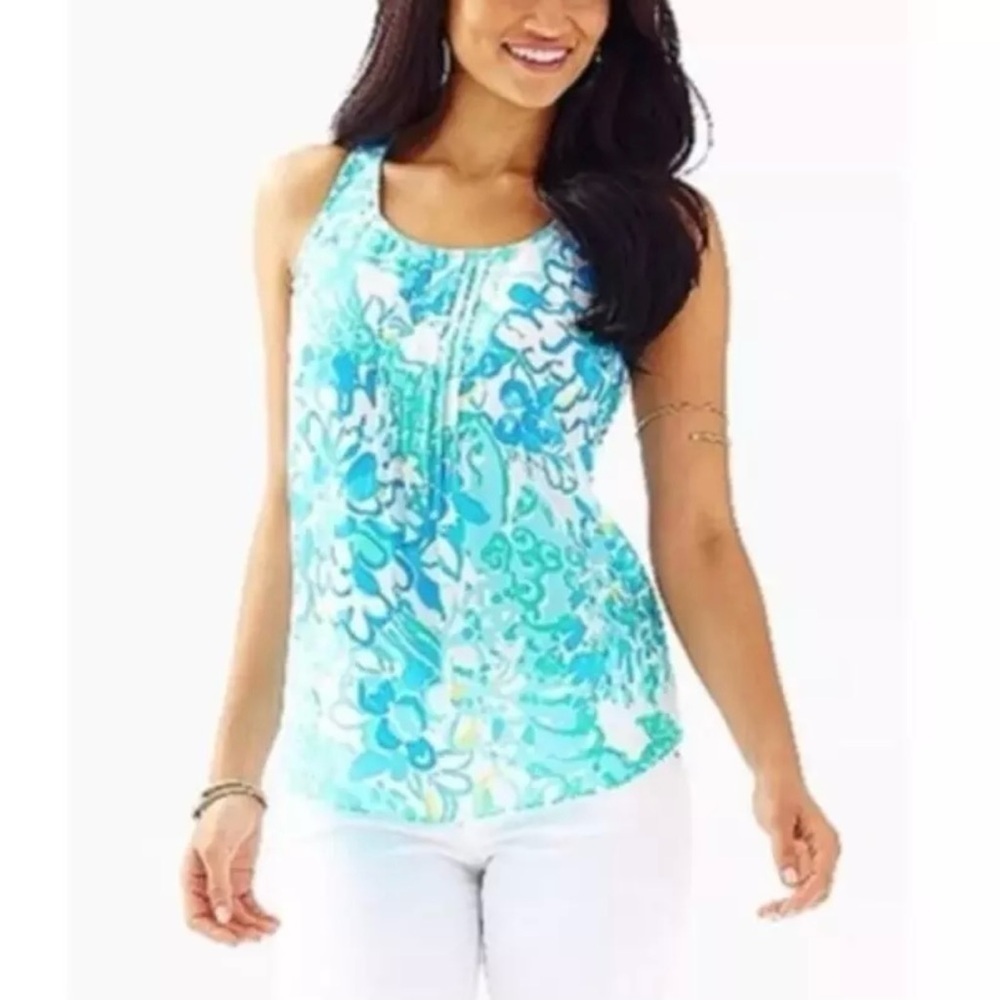 Lilly Pulitzer Dahlia Silk Top in Resort White In a Pinch